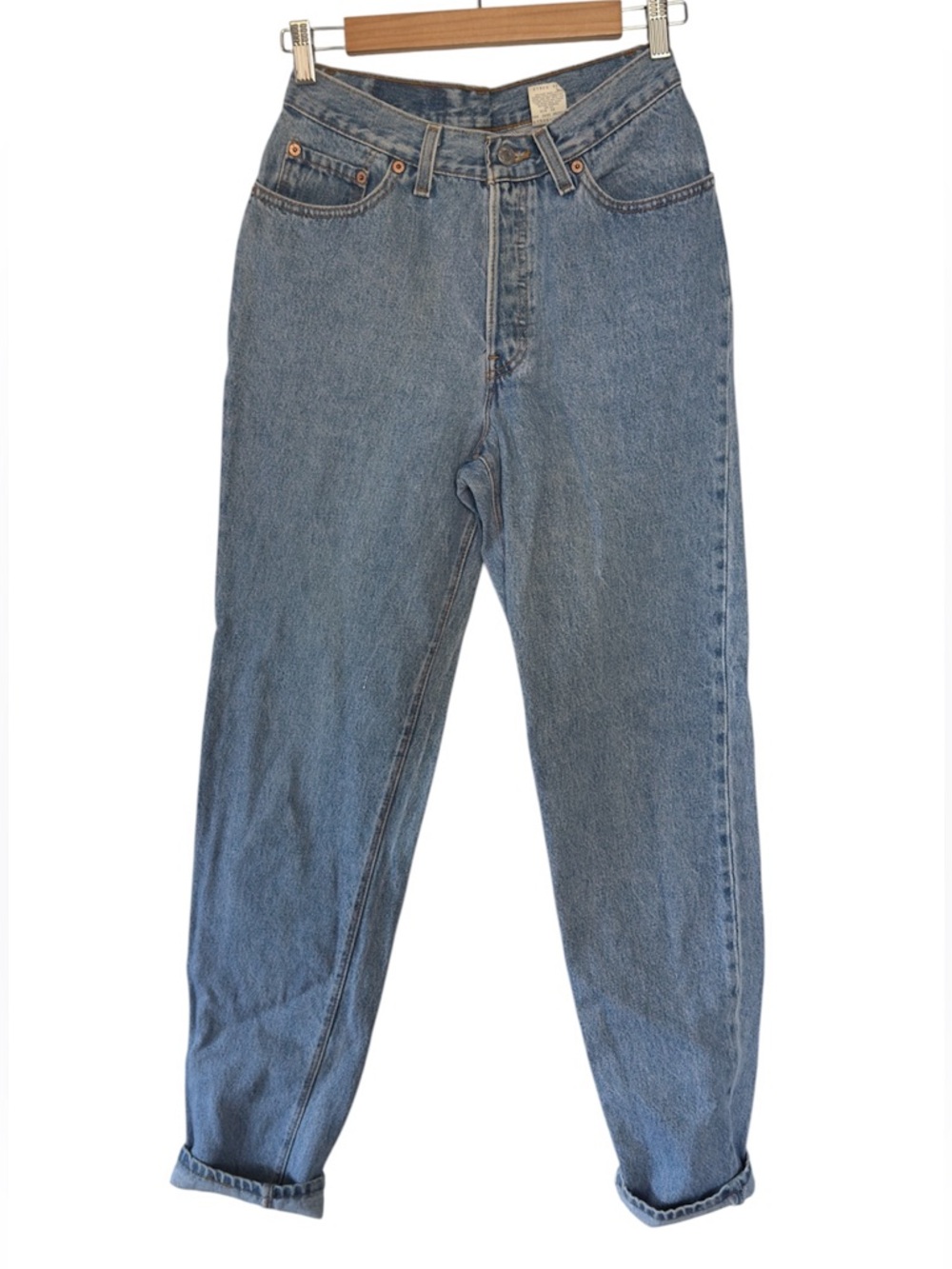 Vintage 90s Levis 501 Button Fly Jeans Light Wash High Rise Straight Leg 9M